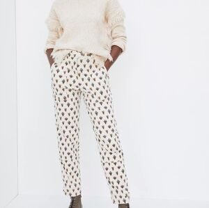 By Anthropologie Fleurette Ivory Corduroy Printed Sz 0 Spring Office Colorful